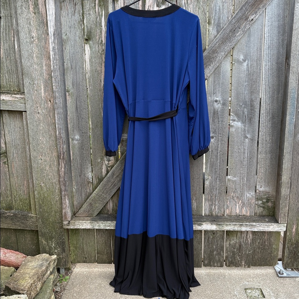 NWT Eloquii Blue Black Wrap Dress Size 22 / 24 Retail $109.00 - Picture 12 of 12